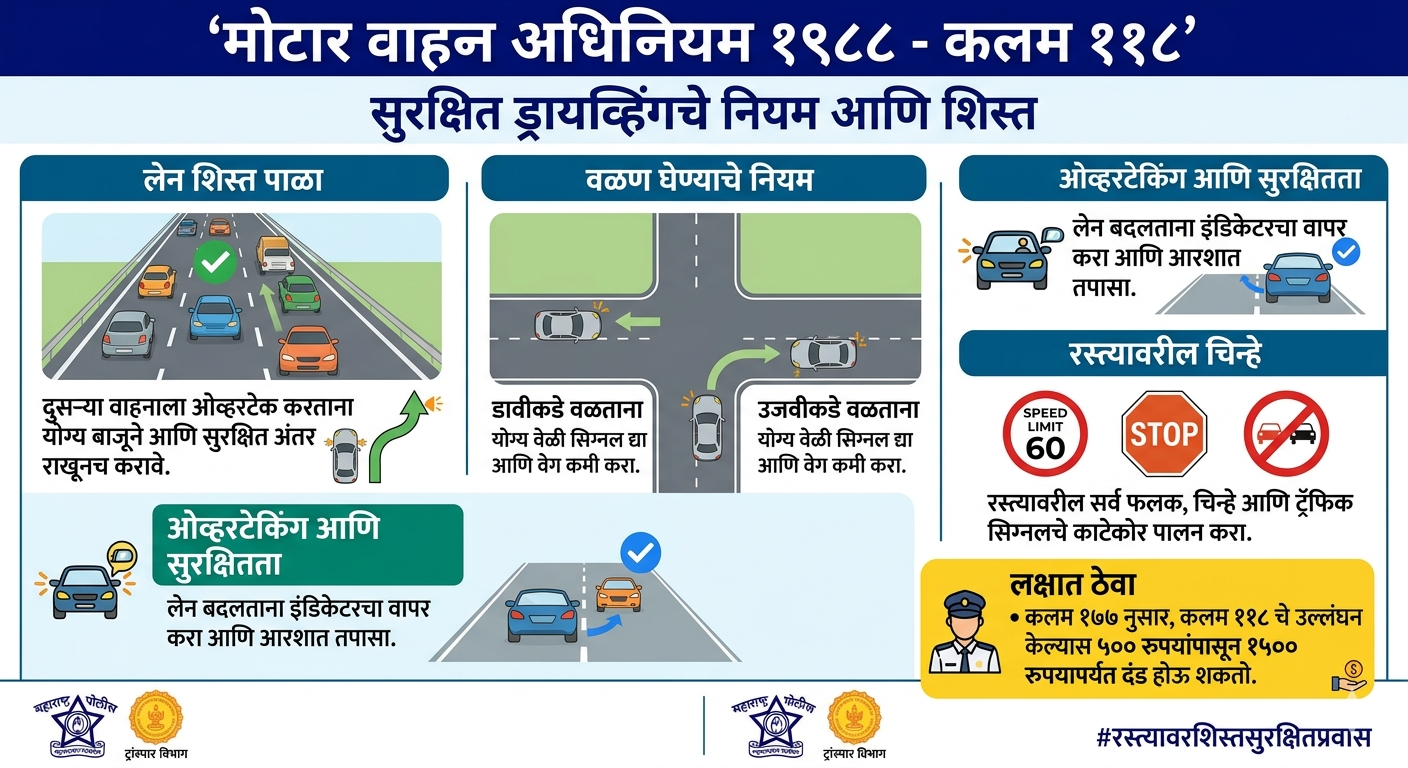 MVA-1988 Section-118 वाहतुकीचे नियम