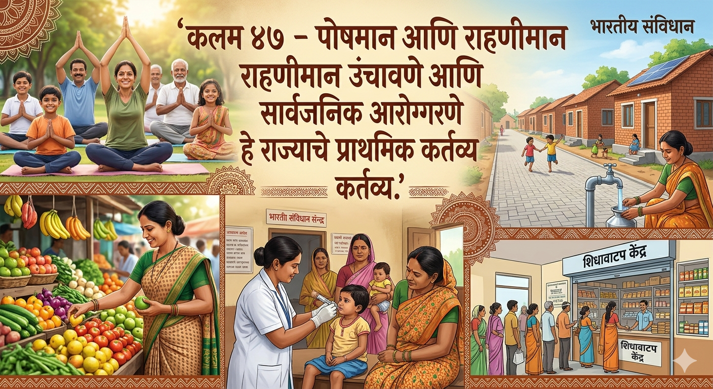 Indian Constitution Article-47 भारतीय संविधानातील कलम ४७