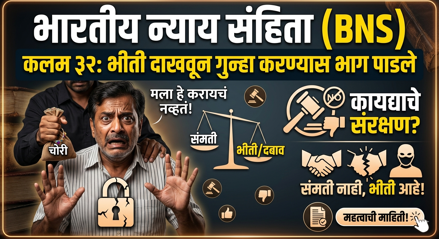 BNS Section-32 भीती दाखवून गुन्हा करवून घेणे